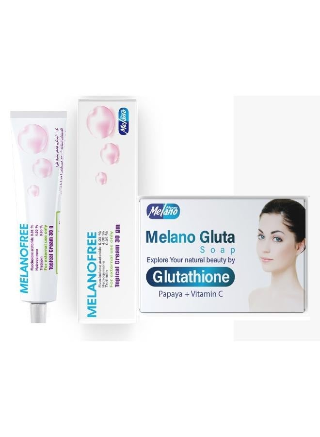MELANO Their mistake, Papaya and Vitamin C Soap Set 100g with Melanofree Cream - Image 1